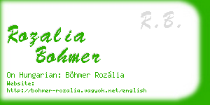 rozalia bohmer business card